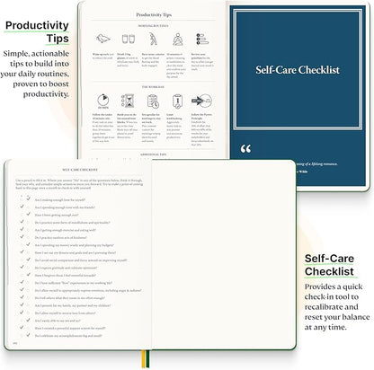 Roterunner Softcover Purpose Planner Notebook B5 7.5 x 9.8 Undated Daily Planner 2024-2025 Daily Weekly and Monthly Productivity Planner Life Planner ADHD Planner for Adults Self Care Journal