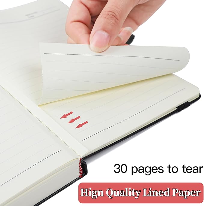 Journal Notebook Journal for Men/Women Journals for Writing A5 180Sheets 360Pages College Ruled Notebook 100gsm Lined Paper Leather Hardcover Journal 5.9'' X 8.4'' (Black)