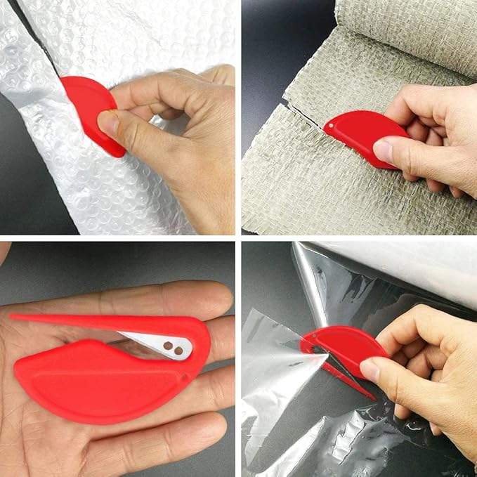 Onwon 20 Pieces Letter Opener Envelope Slitter with Safety Concealed Blade Package Opener Slitter Paper Knife Plastic Openers Razor Blade for Office Home Supplies, White