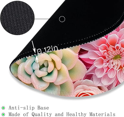 Gctriki Succulents Mouse Pad, Cute Small Mouse Pads for Desk, Botanical Round Travel Mousepad for Wireless Mouse Gaming Work, Comfortable Computer Mouse Mat for Laptop, Home Office Desk Accessories