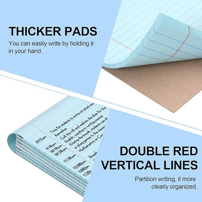 Utron 6 PCS Small Legal Pads 5x8 Blue, Narrow Ruled Small Note Pads 5x8, Micro Perforated Writing Pad, College Ruled Legal Notepads 5x8 for Study, Office, To-Do Lists(30 Sheets/Small Notepad)