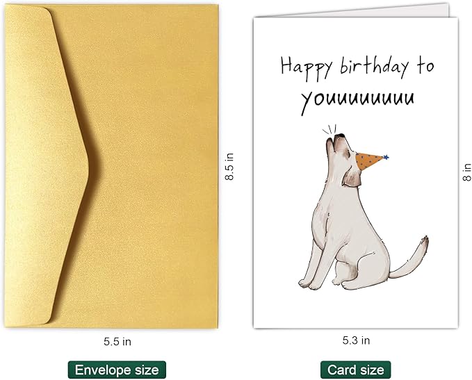 Chenive Funny Birthday Card from Dog, Cute Dog Birthday Card, Bday Card for Dog Owner, Dog Yap Happy Birthday To You Card JCCNB250
