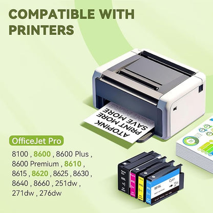 ATOPINK 950XL and 951XL Ink Cartridges Combo Pack Compatible for HP 950 951 Ink Cartridges Combo Pack Work for HP 8600 Officejet Pro 8610 8620 8100 251DW 276DW, for HP Printer Ink 950 & 951 XL 4-Pack