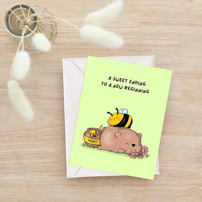 Congratulations Card, Graduation Card, Congrats Grad for Him/Her, Funny New Job Promotion, New Home, Wedding Celebration (A Sweet Ending To a New Beginning)