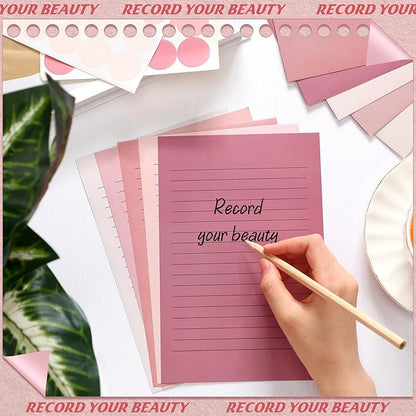 100 Pcs Stationery Lined Stationery Paper and Envelopes Set Includes 50 Letter Writing Paper and 50 Envelope for Office, 5.5 x 8.25 Inch(Dusty Rose)