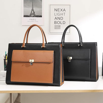 CLUCI Briefcase for Women Vegan Leather 15.6 Inch Laptop Bag Large Pocket Business Ladies Shoulder Bag