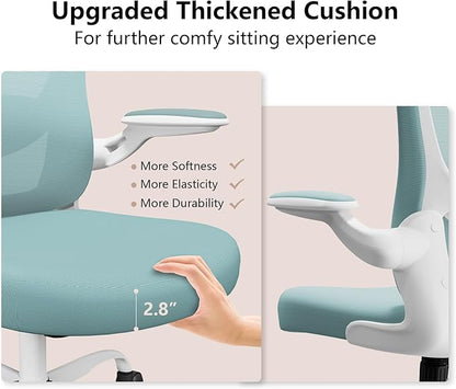 Ergonomic Office Chair, Comfort Swivel Home Office Task Chair, Breathable Mesh Desk Chair, Lumbar Support Computer Chair with Flip-up Arms and Adjustable Height