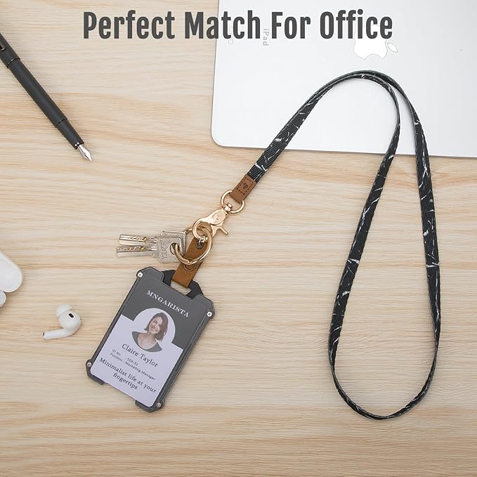 MNGARISTA Neck Lanyard for Keys, Floral Key Lanyard for Women, Durable ID Lanyards with Keyring and Clasp for ID Badges, School ID or Wallets, Texture