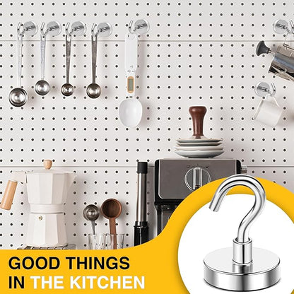 DIYMAG Magnetic Hooks, 118 LB Heavy Duty Strong Magnet with Hooks, Strong Rare Earth Neodymium Magnet Hooks for Hanging, Magnetic Hanger for Curtain, Home, Kitchen, Workplace, 20 Packs