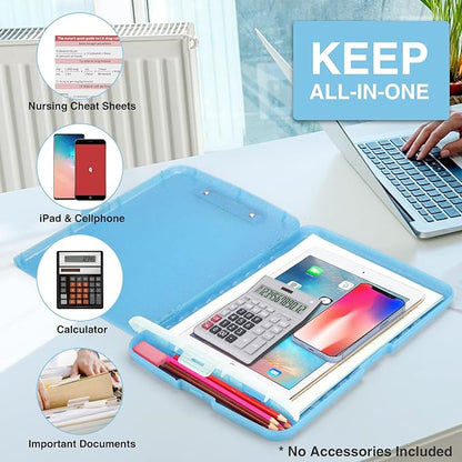 Sooez Glitter Clipboard with Storage, High Capacity Storage Clipboard with Pen Holder, Cute Clip Boards 8.5x11 with Low Profile Clip, Sparkle Plastic Clipboard Case Box for Women & Kids, Side Opening