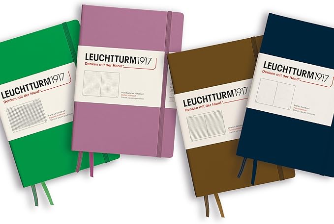 LEUCHTTURM1917 - Notebook Softcover Medium A5-123 Numbered Pages for Writing and Journaling - Thinking Ahead (Ruled Paper, Spring Leaf)