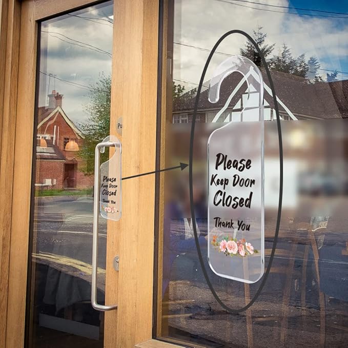 Do Not Disturb Door Sign Engraved Acrylic Hanger Handle Home Decor Acrylic Banner Acrylic Hanging Sign Door Plaque Handmade Office Hanging Sign Please Keep Door Closed