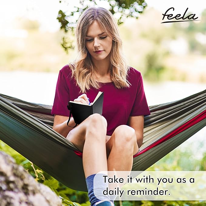 feela 15 Pack Pocket Small Notebooks Bulk, Mini Cute Notepads Hardcover College Ruled Lined Journals with Pen Holder for School Business, with 15 Black Pens, 3.5”x 5.5”, A6, Black Navy Dark Green