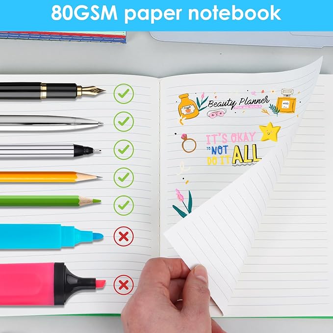 LABUK 24pcs A5 Journals Notebooks Bulk, 5.5x8.5in Lined Notebook Bulk, Colors Journal for Writing, Office, School 60 Pages