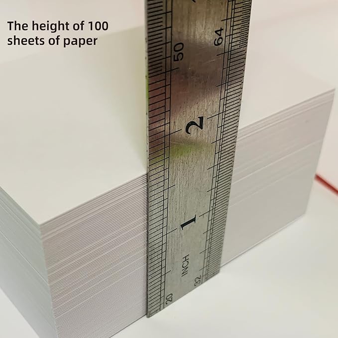 100 Sheets White Cardstock Thick Paper - Blank Heavy Weight 350gsm Cover Card Stock for Invitations,Stationery Printing,Scrapbooking,Crafts,DIY Cards, Paper Crafting (5x5 Inches)