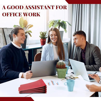 48 Pcs Classification Folders Bulk 2 Dividers File Folder with Fastener 2 Prongs Letter Size Pressboard Filefolders with 3.5 Inch Expansion for Organize Office Medical Document (Dark Red)