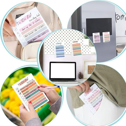 4 Packs to Do List Sticky Notes 4 x 6 Inches to Do Sticky Notes with Line, Adhesive to Do List Checklist Notepad Portable Planner for Home Office Supplies