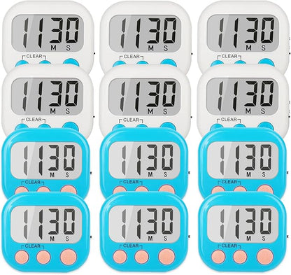 Classroom Timers for Teachers Kids Large Magnetic Digital Timer 12 Pack-Blue White