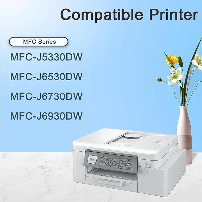 LC3017 LC-3017 High Yield Color Ink (BK/C/M/Y) 4-Pack (LC3017BK, LC3017C, LC3017M, LC3017Y One each) Replacement for Brother LC3017 Ink Cartridges MFC-J5330DW MFC-J6530DW MFC-J6530DW Printer, LC3017XL