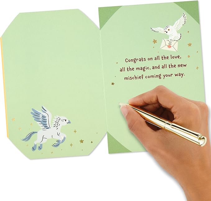 Hallmark Harry Potter Baby Card (Love, Magic and Mischief) for Baby Showers, New Parents, Gender Reveal Party