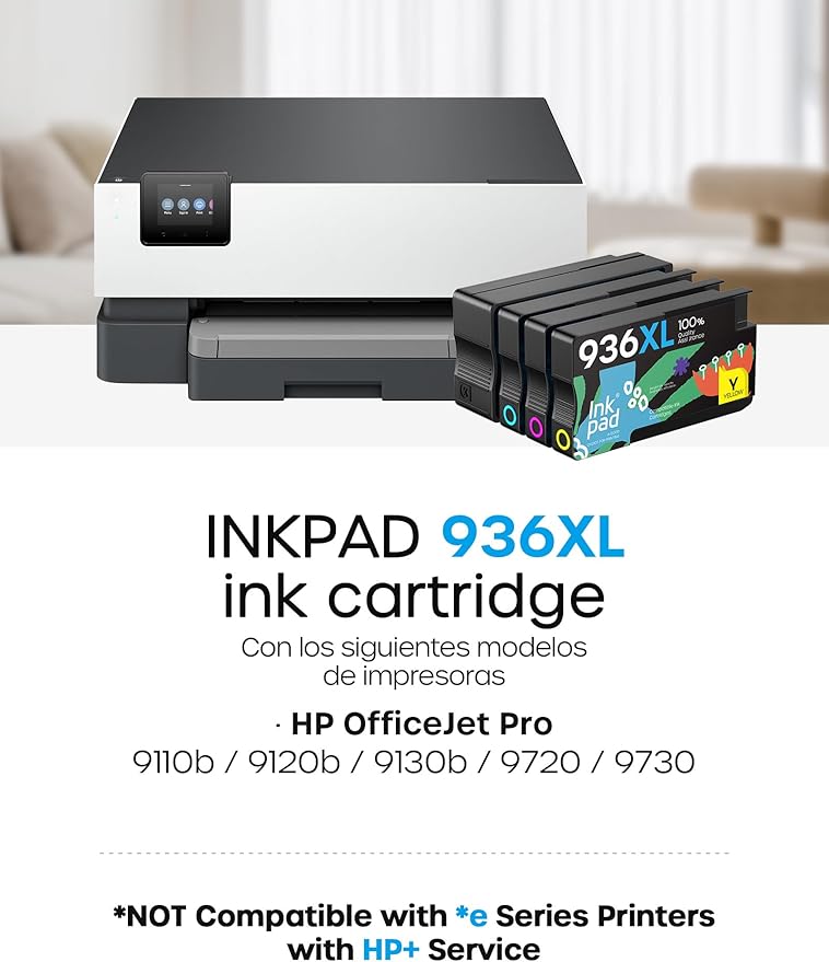 936XL 936 Ink Cartridges Combo Pack (4-Pack) Replacement for HP 936XL Ink Cartridges Work with OfficeJet Pro 9110, 9120, 9130, 9730, 9720 Series Printers