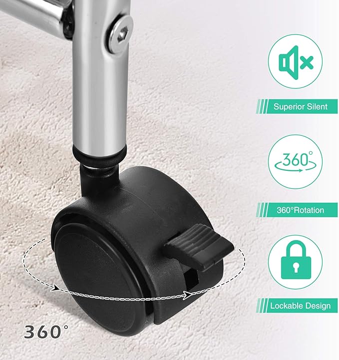 Storage Cart, Rolling Utility Cart with 10 Drawers, Portable Handles & Lockable Wheels, Mobile Paper Toys Storage Organizer Large Capacity for Home Office School Teacher (Multi-Color)