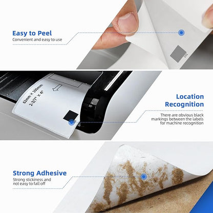 12 Rolls Compatible Shipping Labels Replacement for Brother DK-1202 (2.4" X 3.9"), Compatible with Brother QL Label Printers QL800 QL1100 with 1 Refillable Cartridge Frame