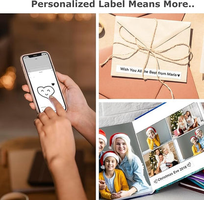 SUPVAN E10 Bluetooth Label Maker Machine with Tape, Continuous Waterproof Label, Versatile App with 35 Fonts and 1k+ Icons, Inkless Labeler for Home, Kitchen, School, Office Organization, Green