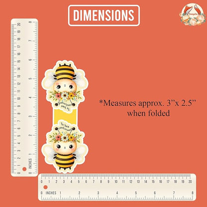 (1Pcs) to Bee Continued Magnetic Bookmark Book Page Markers Gift for Reading Lover Nerd Book Addict Bookish Reader Student Teacher Office Stationery - Size 3"x2.5" When Folded