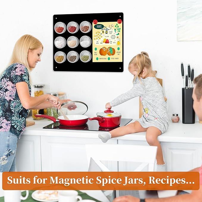 2 Pack Magnetic Board Black, 17" x 12" Metal Bulletin Board for Wall to Display Magnetic Notes, Stickers, Photos, Suits for Wall, Cabinet, with Dual Lock Tape and Screws for Easy Hanging