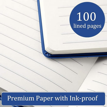 Laumoi 36 Sets Pocket Notebook Journals with Pens A6 Cute Small Journal Notebook Ruled Lined Mini Notepad Hardcover Executive Notebooks Set with Pen Holder for School Office, 3.7 x 5.7 Inch (Royal)