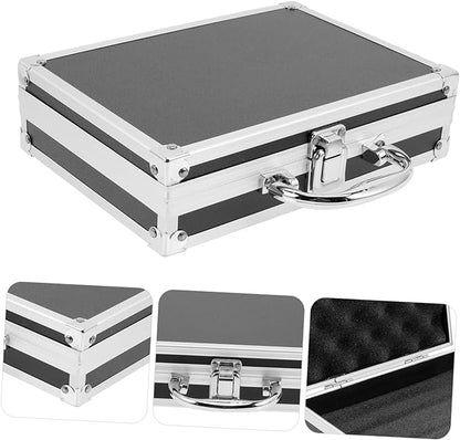 Box Aluminum Hard Cases Emergency Kit Cash Money Hard Case Suitcase Laptop Carrying Case Tool Lock Case Cosmetic Carrying Case Laptop Briefcase Home Tools Portable Travel Flat