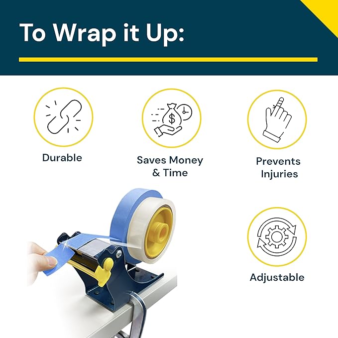 EXCELL Multi Roll Tape Dispenser Holder with Cutter: Durable Metal Construction, Cutting Angle Range, Anti-Rust Blade. Adjustable Tension for Perfect Tape Application. (2 Inch)