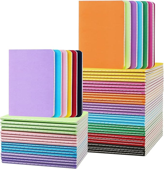 Gwybkq Small Lined Notepads Bulk 60 Pack Mini Journal Pocket Notebooks Set Colorful Cover Notebooks for Kids 3.5 x 5.5 Inches, 30 Sheets/60 Pages