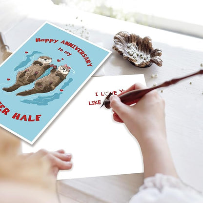 Anniversary Card Gift for Wife, Husband,Boyfriend or Girlfriend,Romantic Anniversary Card for Men Women,Wedding Anniversary Cards for Him Her,Love Card for Couple