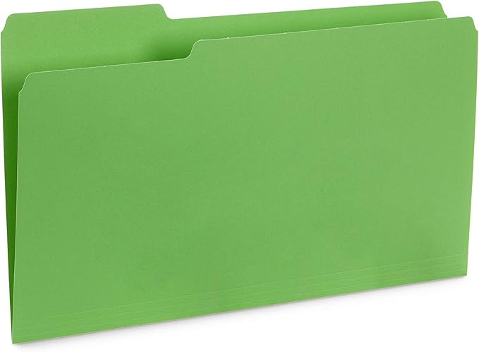 Blue Summit Supplies Colored File Folders Legal Size, 1/3 Cut Tab, Great for Organizing and Easy File Storage, 100 Per Box