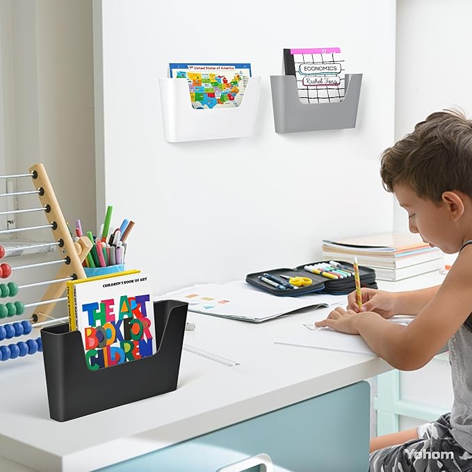 YOHOM No Drilling File Holders (Matte Black 3)