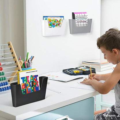 YOHOM No Drilling File Holders (Matte Black 3)