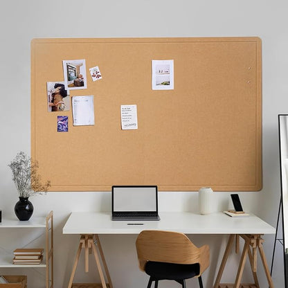 Large Bulletin Board - 72 x 48 Inches, Decorative Felt Pin Board for Wall - 6' x 4' Foldable Photo Display Board with Self-Adhesive Tape, Includes 20 Push Pins - Ginger Yellow