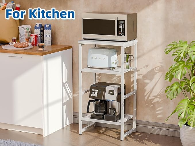 3-Tier Heavy-Duty Printer Stand – Multi-Functional Office Organizer with Wood Top, Perfect for Desk Underneath Storage,White with White Board