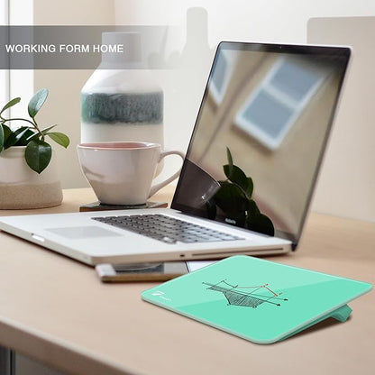 Mint Green Mini Desktop Pure Glass Whiteboard, Small Slope Slick Desk Whiteboard Glass, Desk White Board, Desktop White Board Dry Erase, Stenography Artifact for Office Homeschooling Décor, 8x6 inch