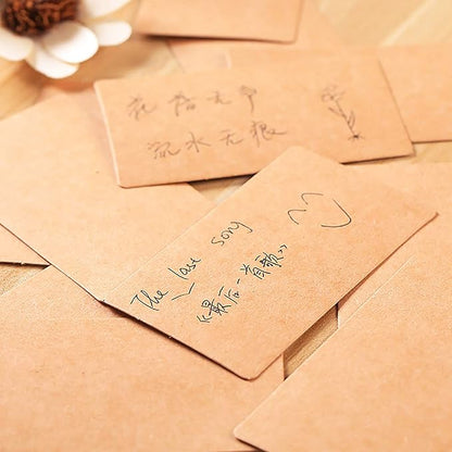 VANRA 300 Small Blank Cards 3.5x2 inches Color Cardstock Study Flash Cards Index Cards, Unruled with Rounded Corners (Kraft Brown, 300/Pack)