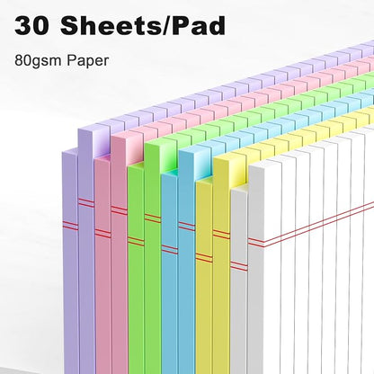 12pcs Small Legal Pads 5x8 Colored Note Pads Paper College Ruled Notepad Clear Print Writing Pads 5 x 8 Legal Pads Perforated Narrow Ruled Pads of Paper (Multicolor)