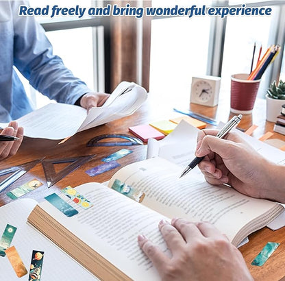 48 Pieces Magnetic Bookmarks Magnet Page Markers - Book Marks for Reading Women & Men with Storage Boxes - Cute Magnet Bookmark Clips for Reading Pleasure