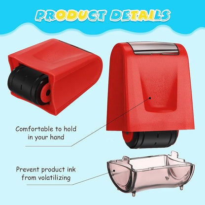 Sherr 2 Handwriting Line Stamp Roller Dashed Handwriting Lines Practice Roller Stamp for Kids, Teachers Kindergarten Education Classroom Back to School Need(2.72 x 2.44 x 1.54 Inch,Red)