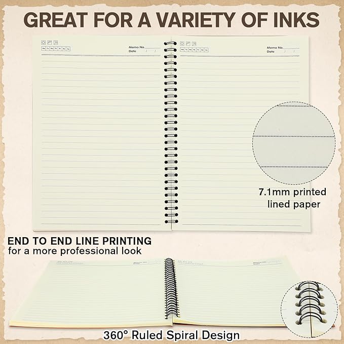 Epakh 22 Packs Spiral Notebook Hard Cover Spiral Journal, Wide Ruled Pages, 50 Sheets 100 Pages, Lined Style(Brown,B5)