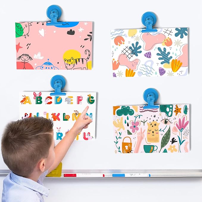 20 Pack Magnetic Clips Refrigerator Magnets, Heavy Duty Magnet Clips, Clip Magnets Fridge, Magnet Clips for Whiteboard Locker Cruise Decor (Light Blue)