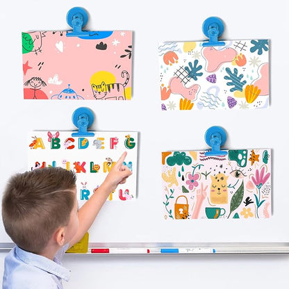 20 Pack Magnetic Clips Refrigerator Magnets, Heavy Duty Magnet Clips, Clip Magnets Fridge, Magnet Clips for Whiteboard Locker Cruise Decor (Light Blue)