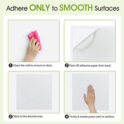 AKTOP White Cork Bulletin Board 12x12, 1/2" Thick Felt Cork Board Tiles 12 Pack, Small Square Pin Board for Wall, Self Adhesive Corkboards with 120 Push Pin Wood Clips for School, Home & Office