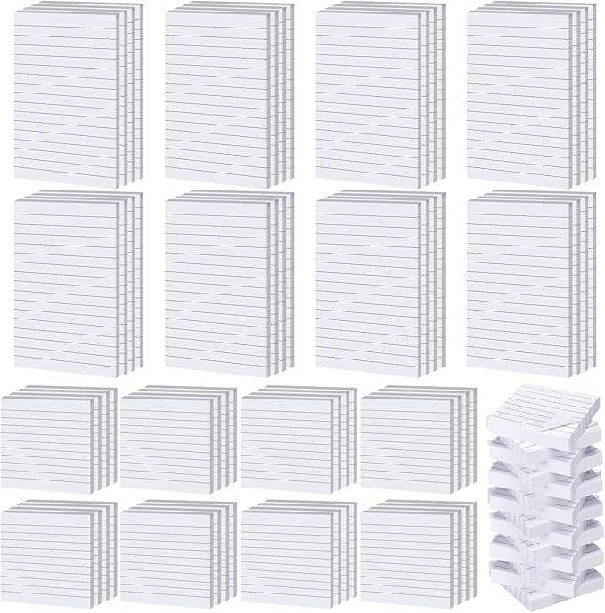 Yexiya 64 Pcs Lined Sticky Notes Self Stick Notes with Lines Bright Assorted Colors Sticky Notes for Home Office Products Post Memos, 1920 Sheets(3 x 3 Inch, 4 x 6 Inch,Mixed Color)
